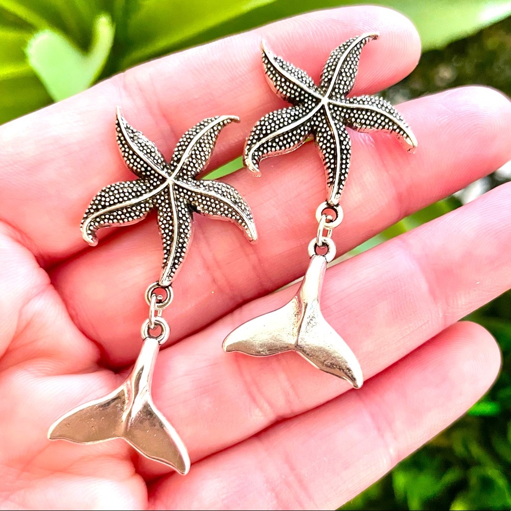 Starfish Whale Tail Earrings